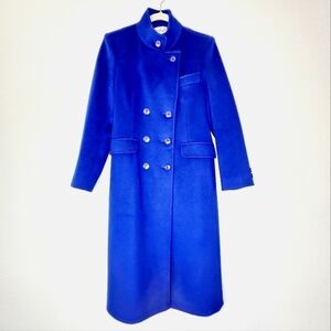 Vintage Bromleigh Union Made Blue Long Wool Coat